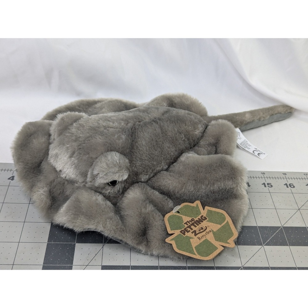 The Petting Zoo Stingray Plush 15β Inch Gray Stuffed Animal Toy